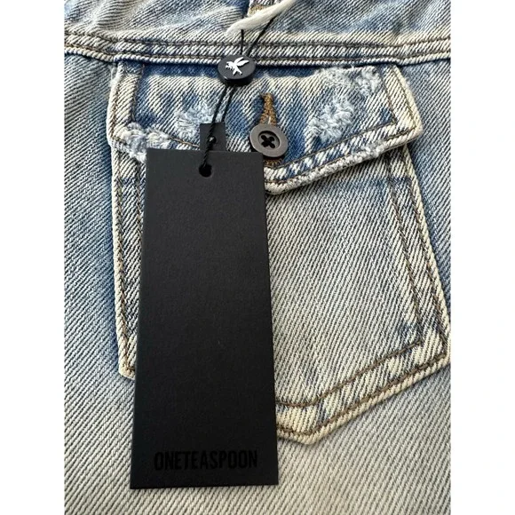 One‎ Teaspoon Jean Shorts Women 26 Blue Cutoff BRIDGETTES Distressed summer New